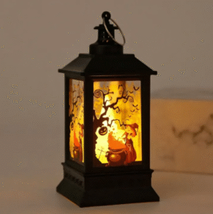 Creative Retro Halloween Portable Lights Witch Castle Plastic Electronic Candle Lights Luminous Funny Merry Halloween Decor Haunted House
