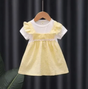 Baby Girls Summer Dress Short Sleeve Round Neck Princess Dresses Summer Clothes Outfit For Toddler Girls