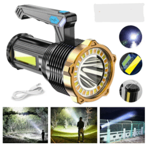 Super Bright 4 Core LED Flashlight COB Side Light USB Rechargeable Multi-functional Portable Torch For Outdoor Camping Light