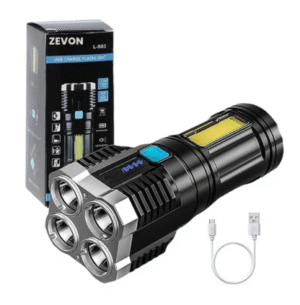 Portable Rechargeable Torch LED Flashlight with Power Bank, Hammer / Strong Magnets /Window Glass /Seat Belt Cutter