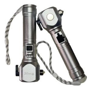 Ruilang Multifunctional High Power Telescopic Rechargeable Torch With RGB LED Flashlight Can be used as a Powerbank For Policing Hiking Camping