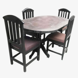 Black 4-Seater Dining Table For Kitchen