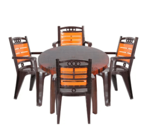 Bagmati Plastic Round Table & Super Deluxe Chair Set (4 Chairs And 1 Table) -2001