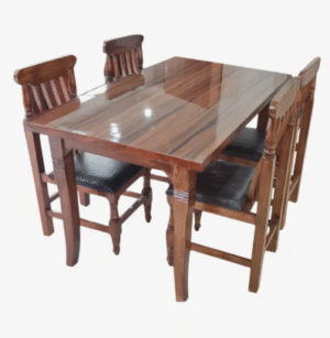 Wooden 4 Set Dining Table In Brown Color