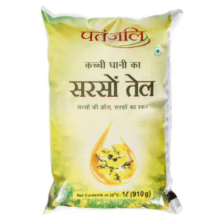 Patanjali Kachi Ghani Mustard Oil Pouch 1 lit