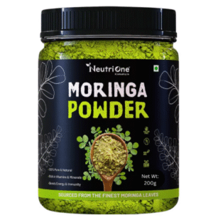 NeutriOne Moringa Powder 200g | 100% Natural | Sun-Dried & Hand-Pounded Moringa Leaf Powder | For Hair, Skin, Immunity & Weight Loss